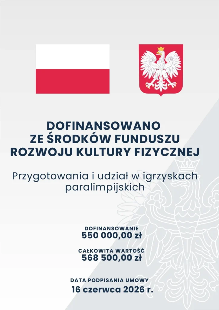 Tablica o dofinansowaniu ze środków Funduszu Rozwoju Kultury Fizycznej